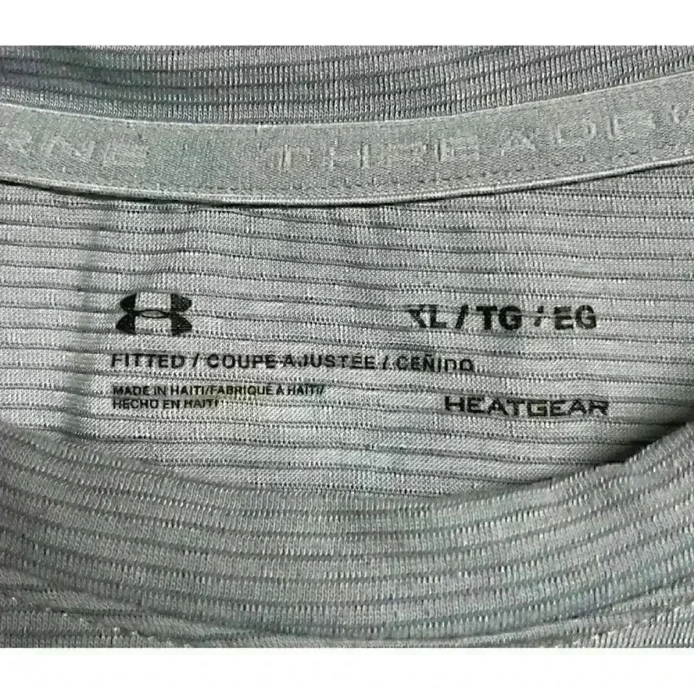 Under‎ Armour Threadborne Shirt Mens XL Short Sleeve HeatGear Light Gray